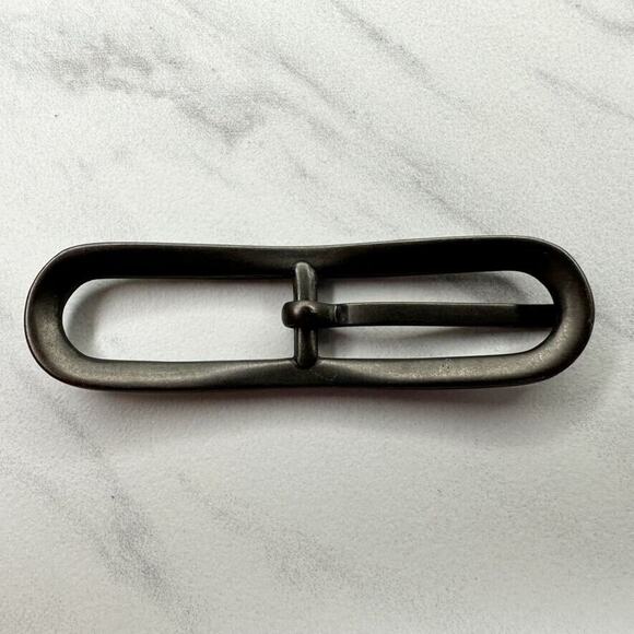Dark Bronze Tone Skinny Simple Basic Belt Buckle - Picture 2 of 7